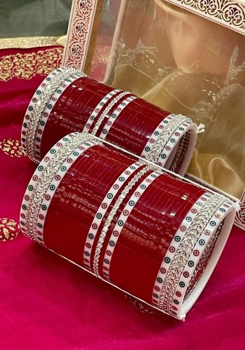 Set Of 2 AD Studded Bridal Chuda Bangles