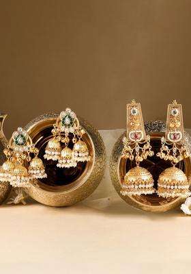 Gold-Plated Jhumkas Earrings for Women | Traditional Ethnic Jewellery for Wedding & Festive Wear | Gift for Her