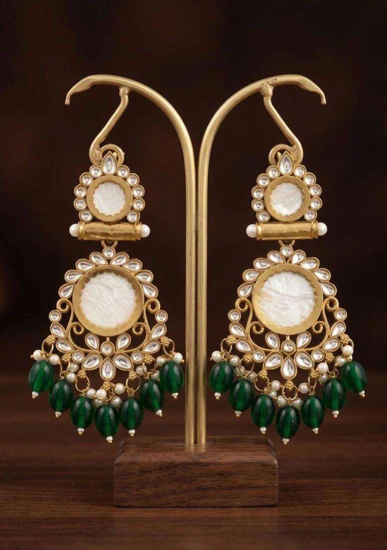Gold-Plated Circular Drop Earrings for Women | Traditional Ethnic Jewellery for Wedding & Festive Wear | Gift for Her - Indya