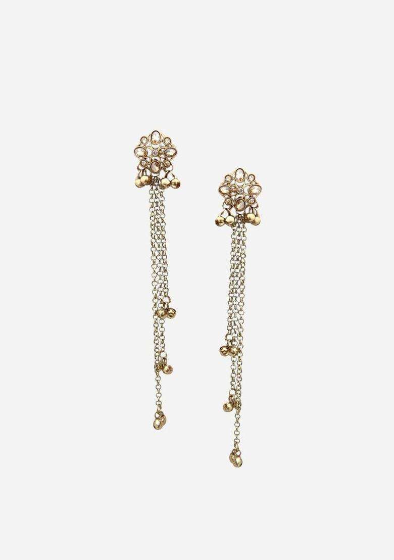 Gold-Plated Floral Earrings for Women | Traditional Ethnic Jewellery for Wedding & Festive Wear | Gift for Her - Indya