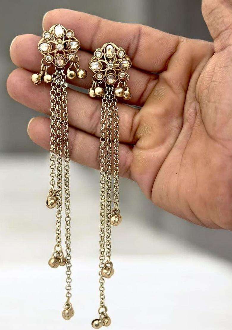 Gold-Plated Floral Earrings for Women | Traditional Ethnic Jewellery for Wedding & Festive Wear | Gift for Her - Indya