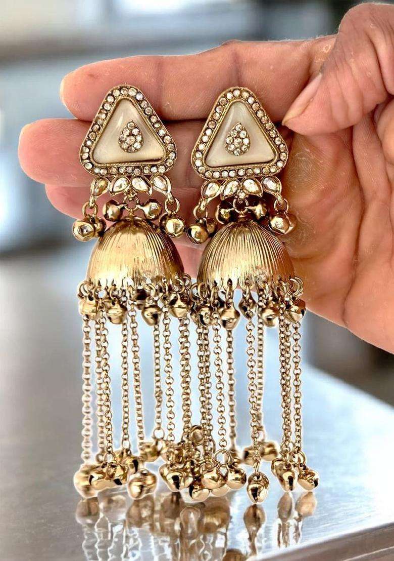 Gold-Plated Jhumkas Earrings for Women | Traditional Ethnic Jewellery for Wedding & Festive Wear | Gift for Her - Indya