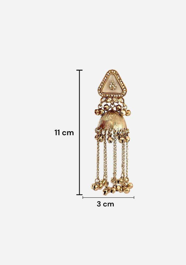 Gold-Plated Jhumkas Earrings for Women | Traditional Ethnic Jewellery for Wedding & Festive Wear | Gift for Her - Indya