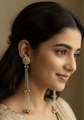 Gold-Plated Floral Drop Earrings for Women | Traditional Ethnic Jewellery for Wedding & Festive Wear | Gift for Her