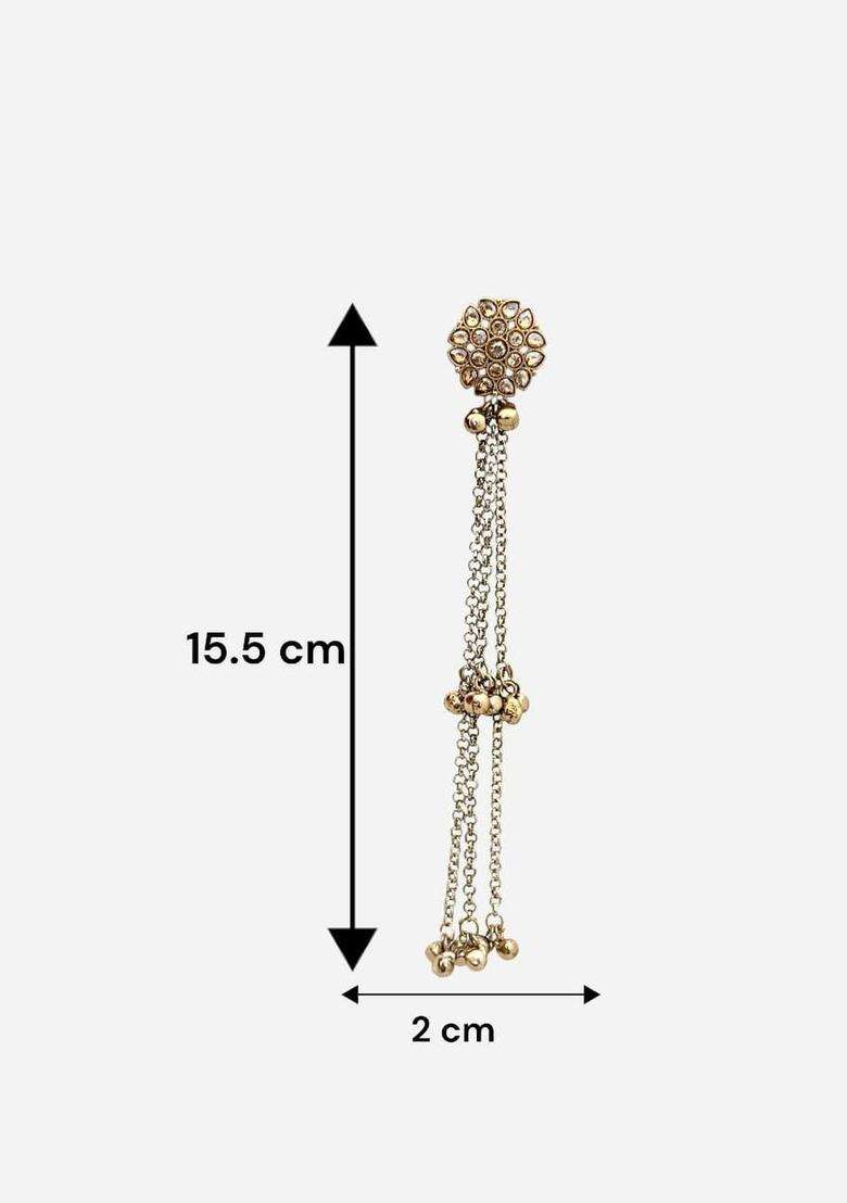 Gold-Plated Floral Drop Earrings for Women | Traditional Ethnic Jewellery for Wedding & Festive Wear | Gift for Her - Indya