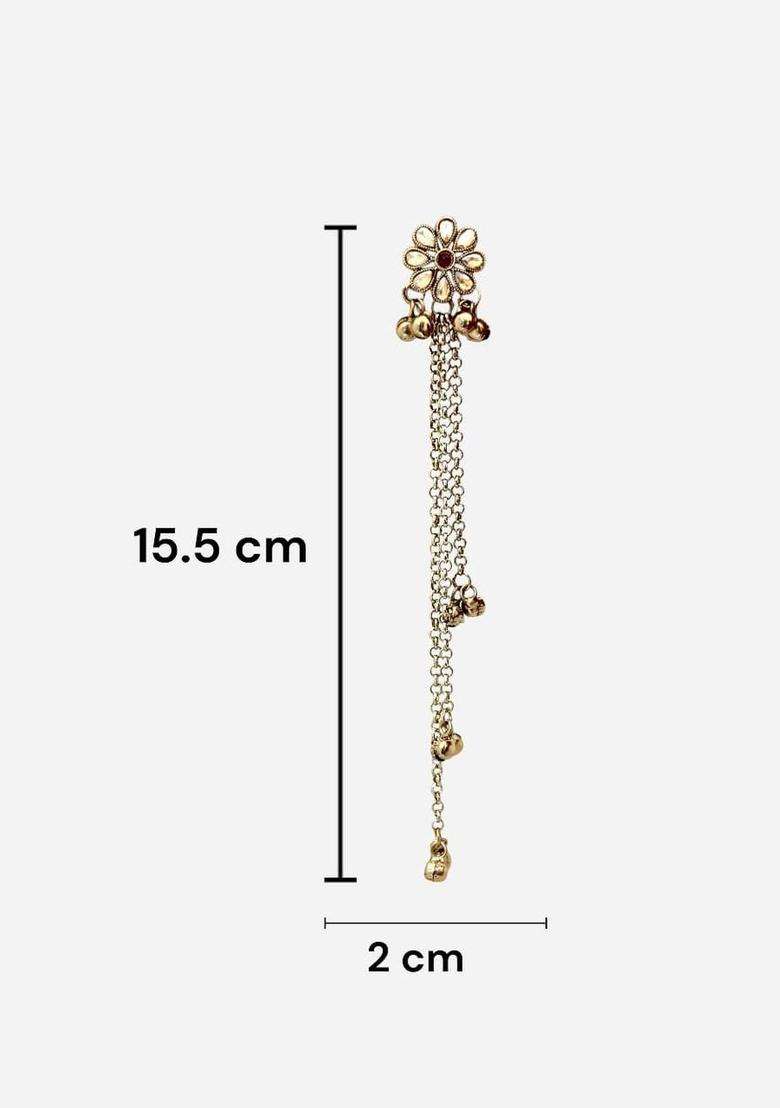 Gold-Plated Floral Earrings for Women | Traditional Ethnic Jewellery for Wedding & Festive Wear | Gift for Her - Indya