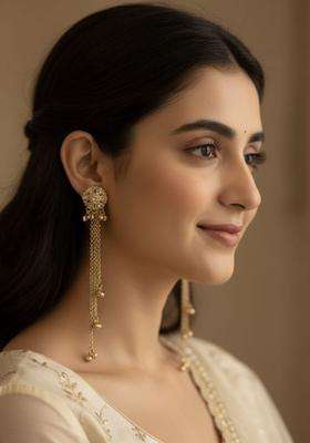 Gold-Plated Floral Drop Earrings for Women | Traditional Ethnic Jewellery for Wedding & Festive Wear | Gift for Her