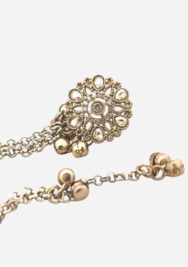 Gold-Plated Floral Drop Earrings for Women | Traditional Ethnic Jewellery for Wedding & Festive Wear | Gift for Her - Indya