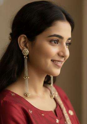 Gold-Plated Floral Earrings for Women | Traditional Ethnic Jewellery for Wedding & Festive Wear | Gift for Her