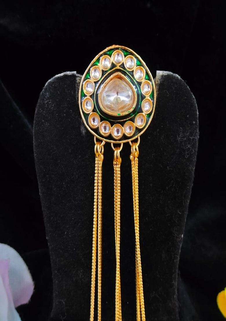 Gold-Plated Circular Drop Earrings with Kundan for Women | Traditional Ethnic Jewellery for Wedding & Festive Wear | Gift for Her - Indya