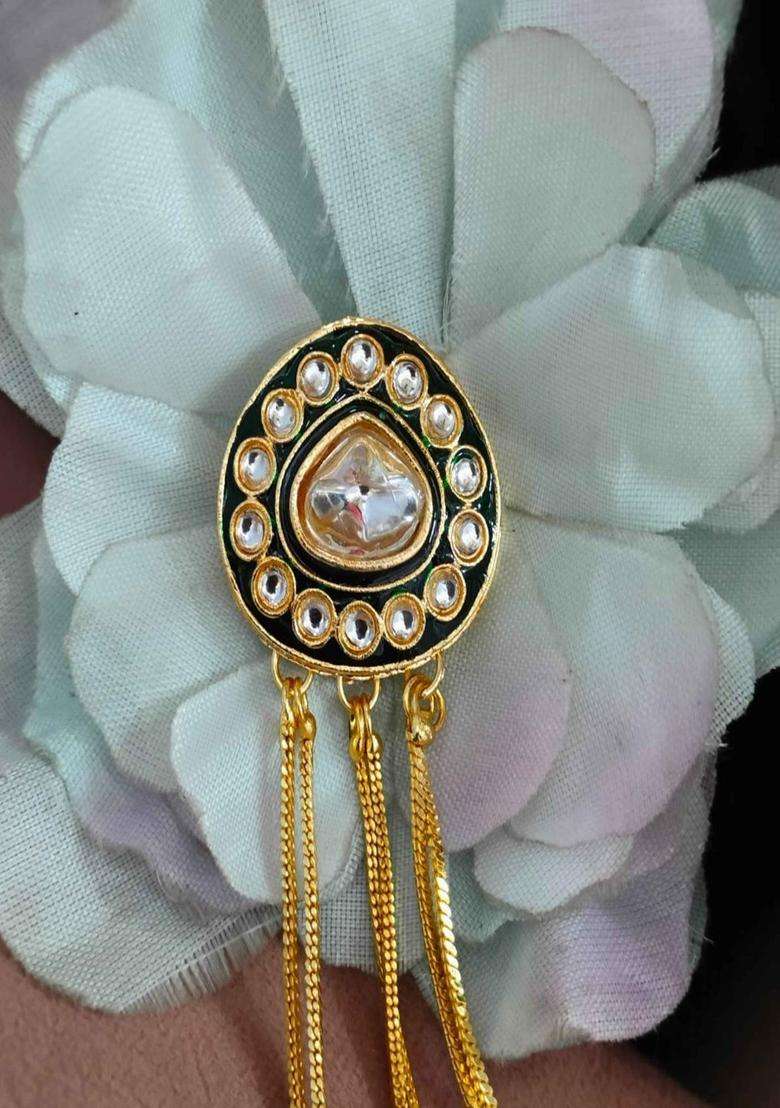 Gold-Plated Circular Drop Earrings with Kundan for Women | Traditional Ethnic Jewellery for Wedding & Festive Wear | Gift for Her - Indya