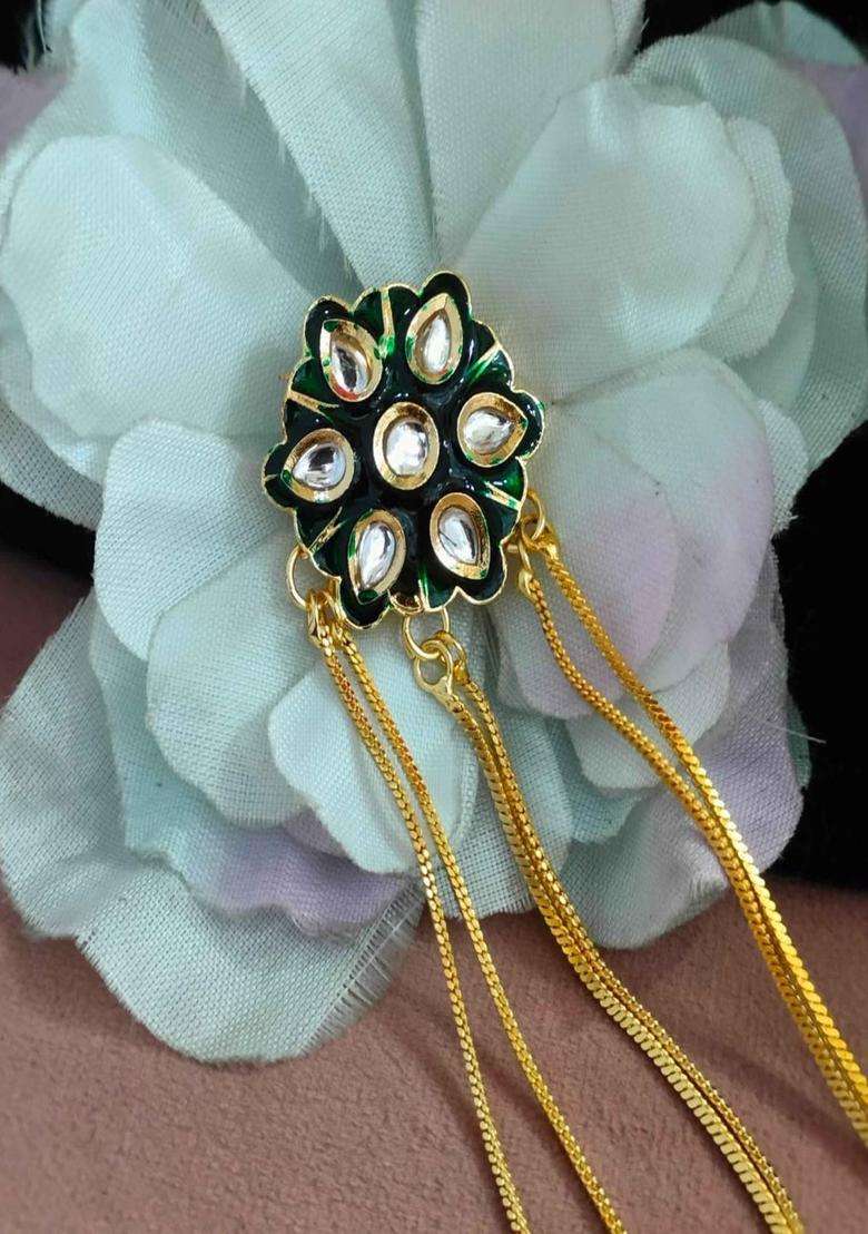 Gold-Plated Floral Drop Earrings with Kundan for Women | Traditional Ethnic Jewellery for Wedding & Festive Wear | Gift for Her - Indya