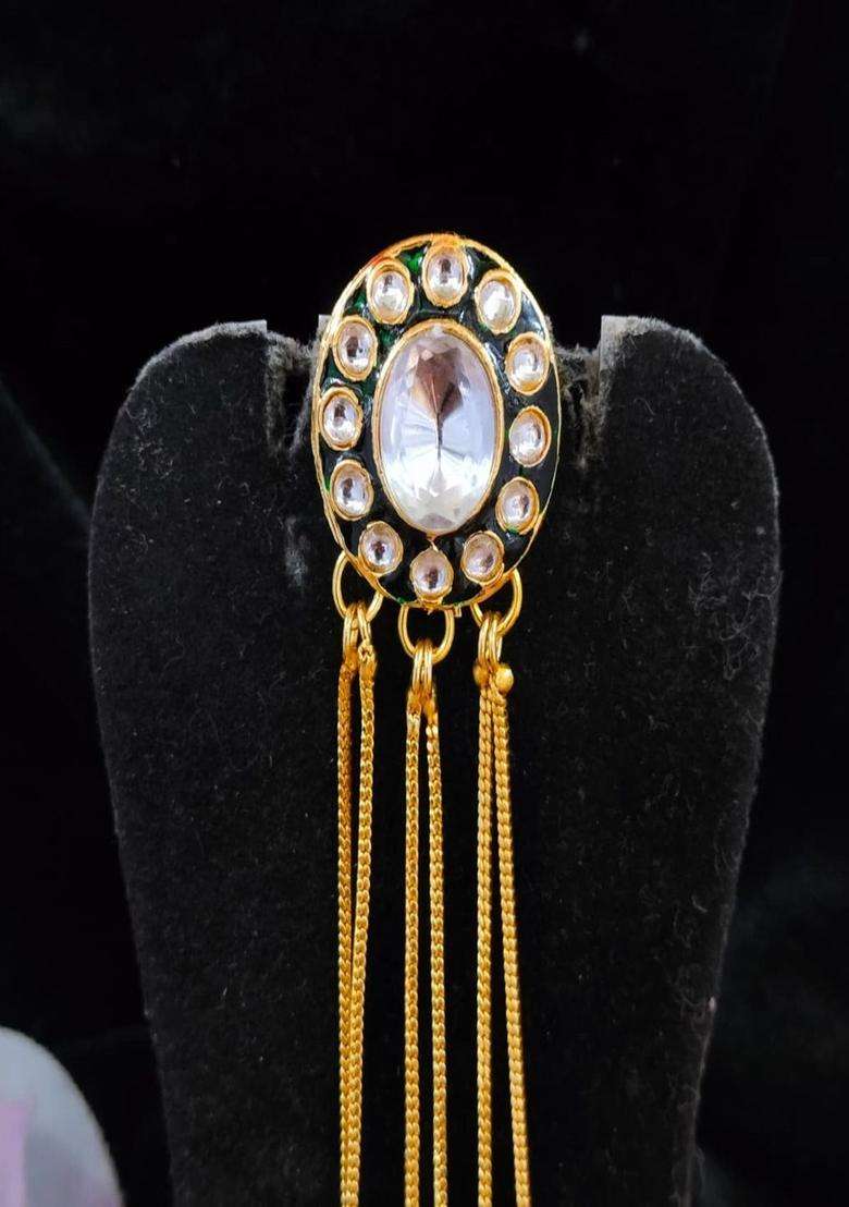 Gold-Plated Circular Drop Earrings with Kundan for Women | Traditional Ethnic Jewellery for Wedding & Festive Wear | Gift for Her - Indya