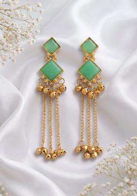Gold-Plated Geometric Drop Earrings for Women | Fusion Party & Festive Wear | Gift for Her