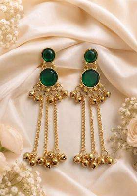 Gold-Plated Circular Drop Earrings for Women | Traditional Ethnic Jewellery for Wedding & Festive Wear | Gift for Her