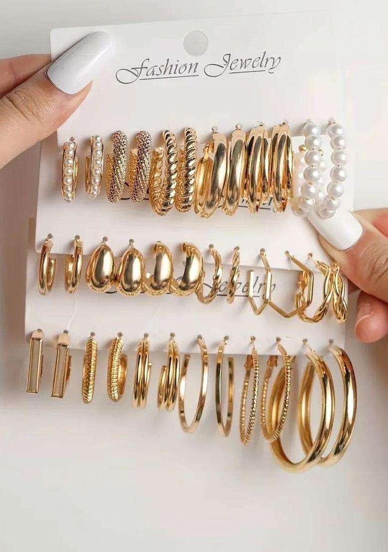 Gold-Plated Kashmiri Circular Hoop Earrings for Women | Stylish Party & Everyday Wear | Gift for Her - Indya