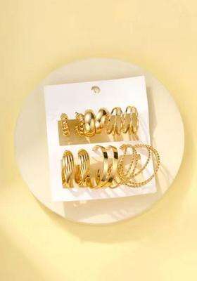 Gold-Plated Circular Hoop Earrings for Women | Stylish Party & Everyday Wear | Gift for Her