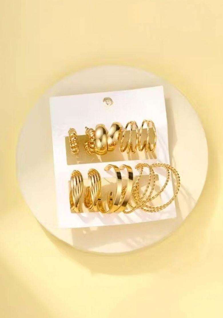 Gold-Plated Circular Hoop Earrings for Women | Stylish Party & Everyday Wear | Gift for Her - Indya