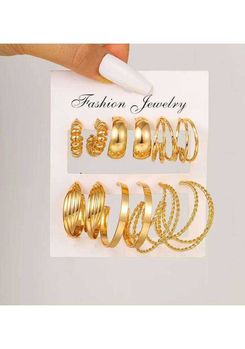 Gold-Plated Circular Hoop Earrings for Women | Stylish Party & Everyday Wear | Gift for Her - Indya