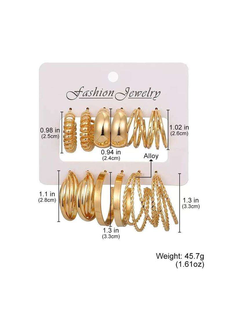 Gold-Plated Circular Hoop Earrings for Women | Stylish Party & Everyday Wear | Gift for Her - Indya