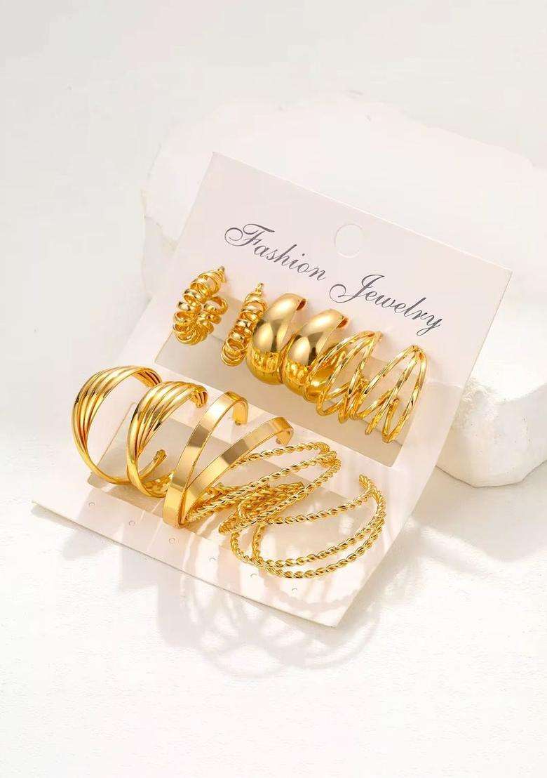 Gold-Plated Circular Hoop Earrings for Women | Stylish Party & Everyday Wear | Gift for Her - Indya