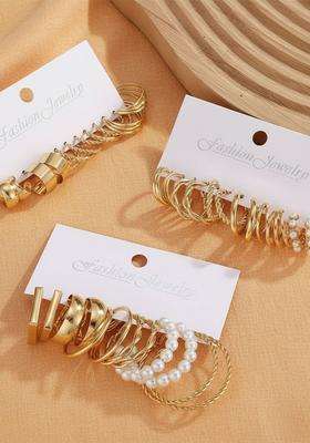 Gold-Plated Circular Hoop Earrings with Pearl for Women | Stylish Party & Everyday Wear | Gift for Her