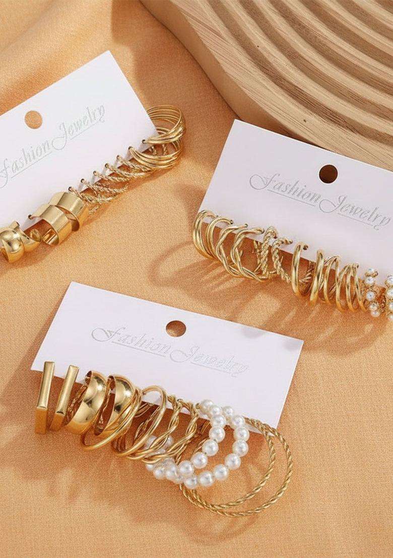 Gold-Plated Circular Hoop Earrings with Pearl for Women | Stylish Party & Everyday Wear | Gift for Her - Indya
