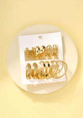 Gold-Plated Circular Hoop Earrings for Women | Stylish Party & Everyday Wear | Gift for Her