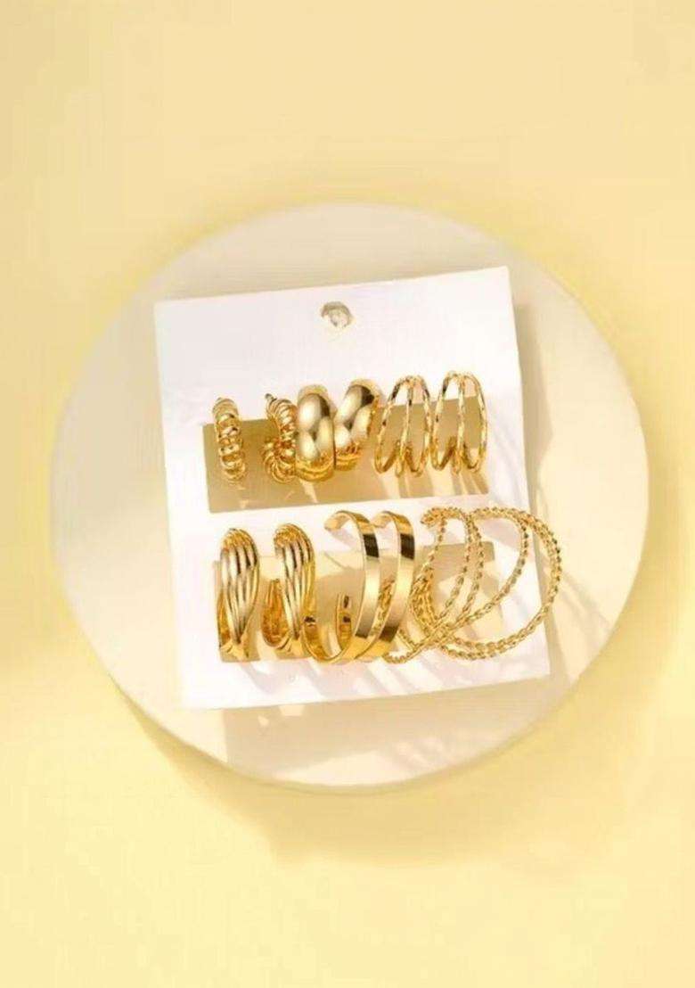 Gold-Plated Circular Hoop Earrings for Women | Stylish Party & Everyday Wear | Gift for Her - Indya