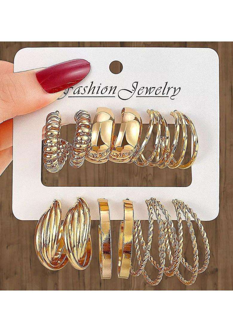 Gold-Plated Circular Hoop Earrings for Women | Stylish Party & Everyday Wear | Gift for Her - Indya