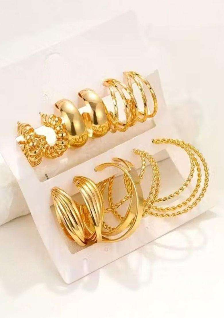 Gold-Plated Circular Hoop Earrings for Women | Stylish Party & Everyday Wear | Gift for Her - Indya