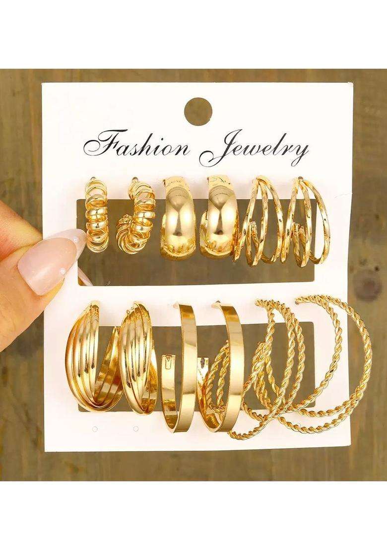 Gold-Plated Circular Hoop Earrings for Women | Stylish Party & Everyday Wear | Gift for Her - Indya