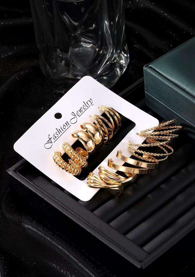 Gold-Plated Circular Hoop Earrings for Women | Stylish Party & Everyday Wear | Gift for Her - Indya