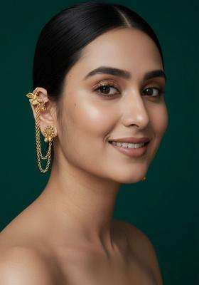 Gold-Plated Animal Shaped Ear Cuff Earrings for Women | Traditional Ethnic Jewellery for Wedding & Festive Wear | Gift for Her