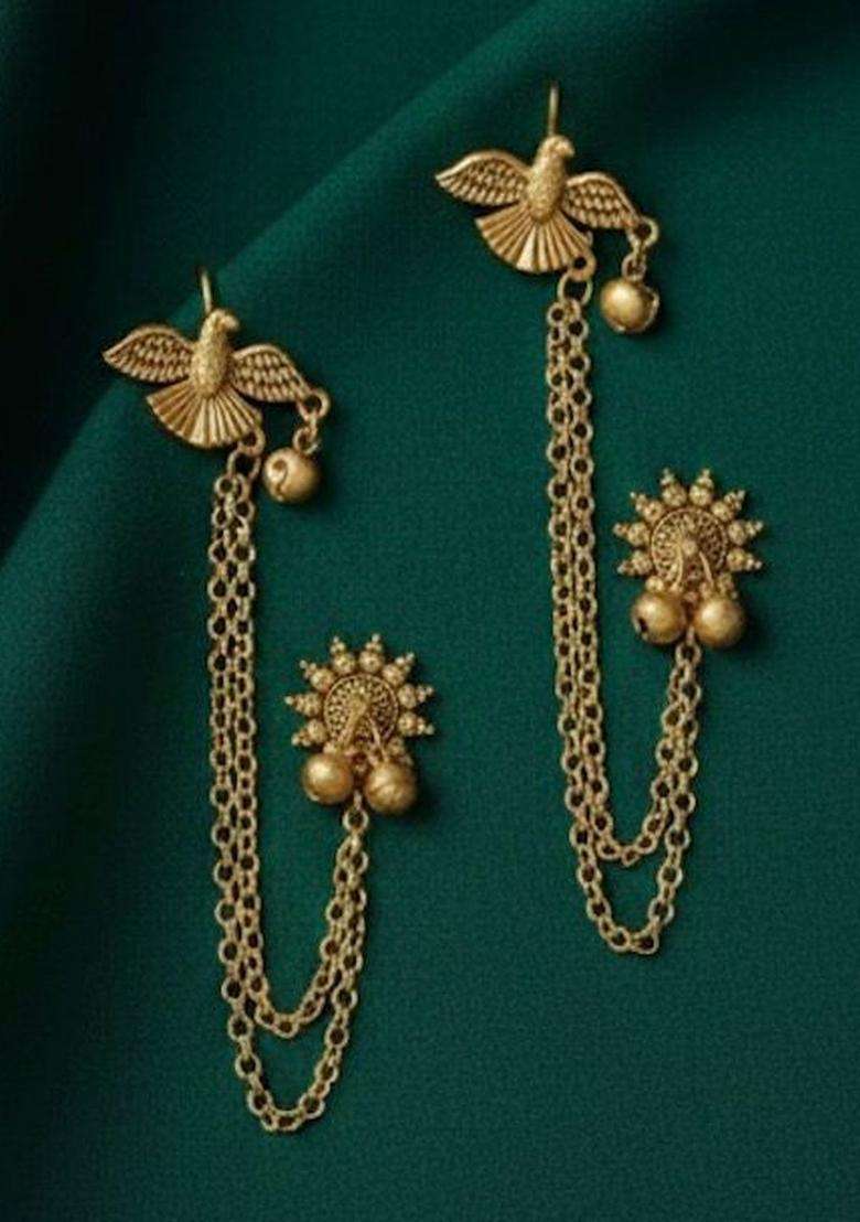 Gold-Plated Animal Shaped Ear Cuff Earrings for Women | Traditional Ethnic Jewellery for Wedding & Festive Wear | Gift for Her - Indya