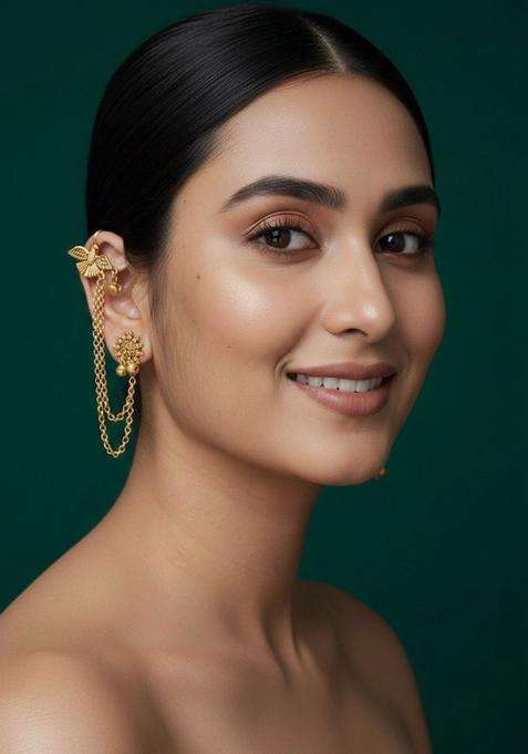 Gold-Plated Animal Shaped Ear Cuff Earrings for Women | Traditional Ethnic Jewellery for Wedding & Festive Wear | Gift for Her