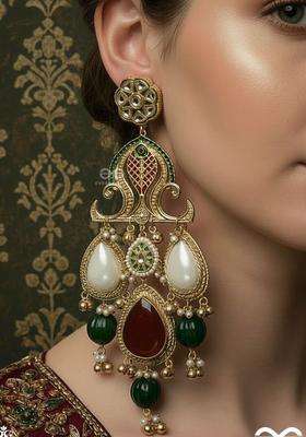 Gold-Plated Teardrop Shaped Chandbalis Earrings for Women | Traditional Ethnic Jewellery for Wedding & Festive Wear | Gift for Her