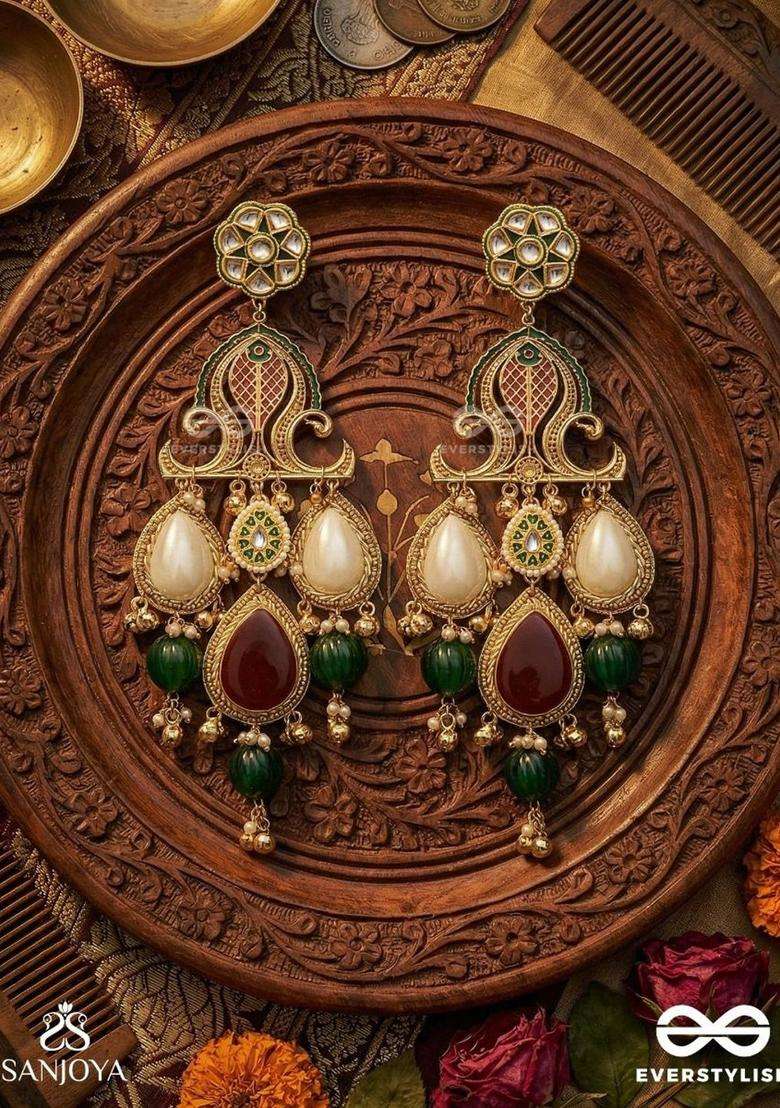 Gold-Plated Teardrop Shaped Chandbalis Earrings for Women | Traditional Ethnic Jewellery for Wedding & Festive Wear | Gift for Her - Indya