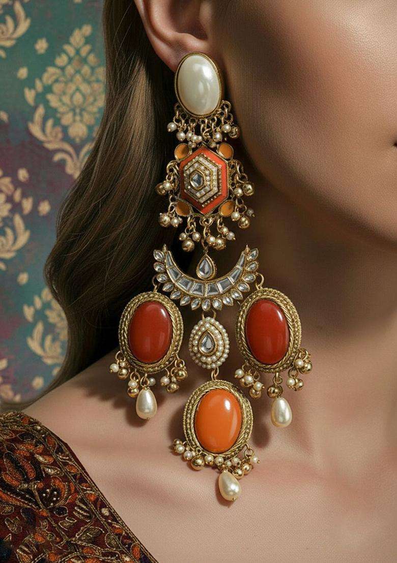 Gold-Plated Classic Chandbalis Earrings for Women | Traditional Ethnic Jewellery for Wedding & Festive Wear | Gift for Her - Indya