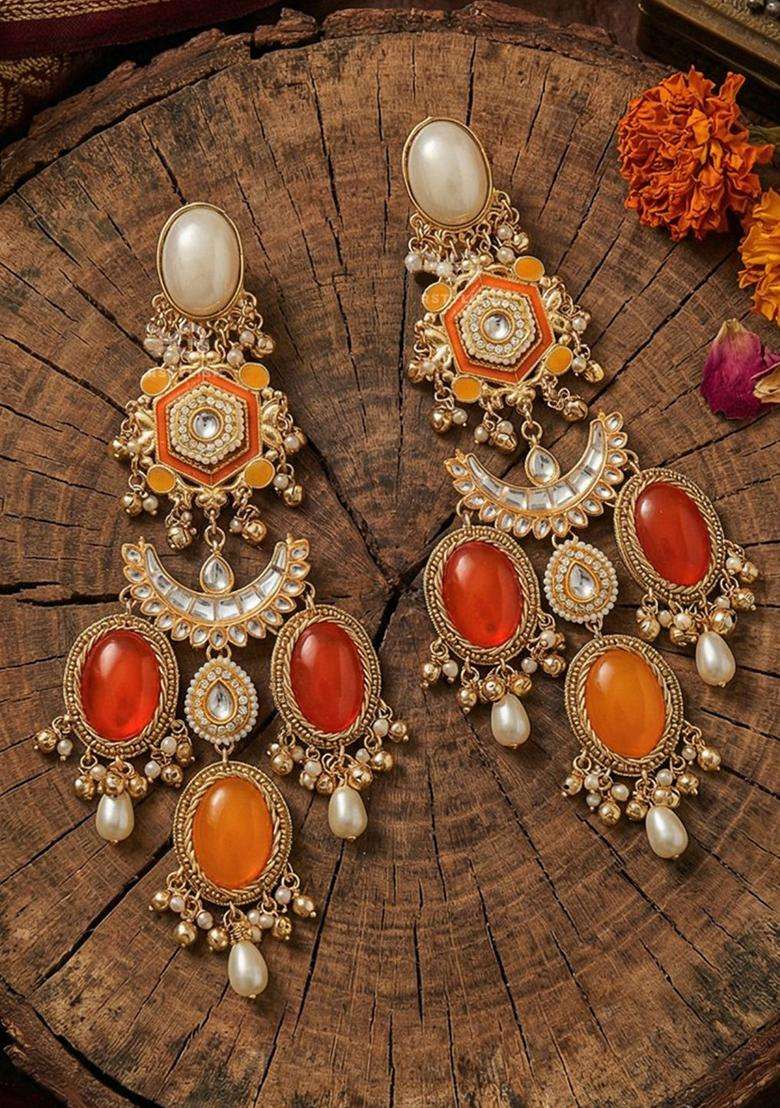Gold-Plated Classic Chandbalis Earrings for Women | Traditional Ethnic Jewellery for Wedding & Festive Wear | Gift for Her - Indya