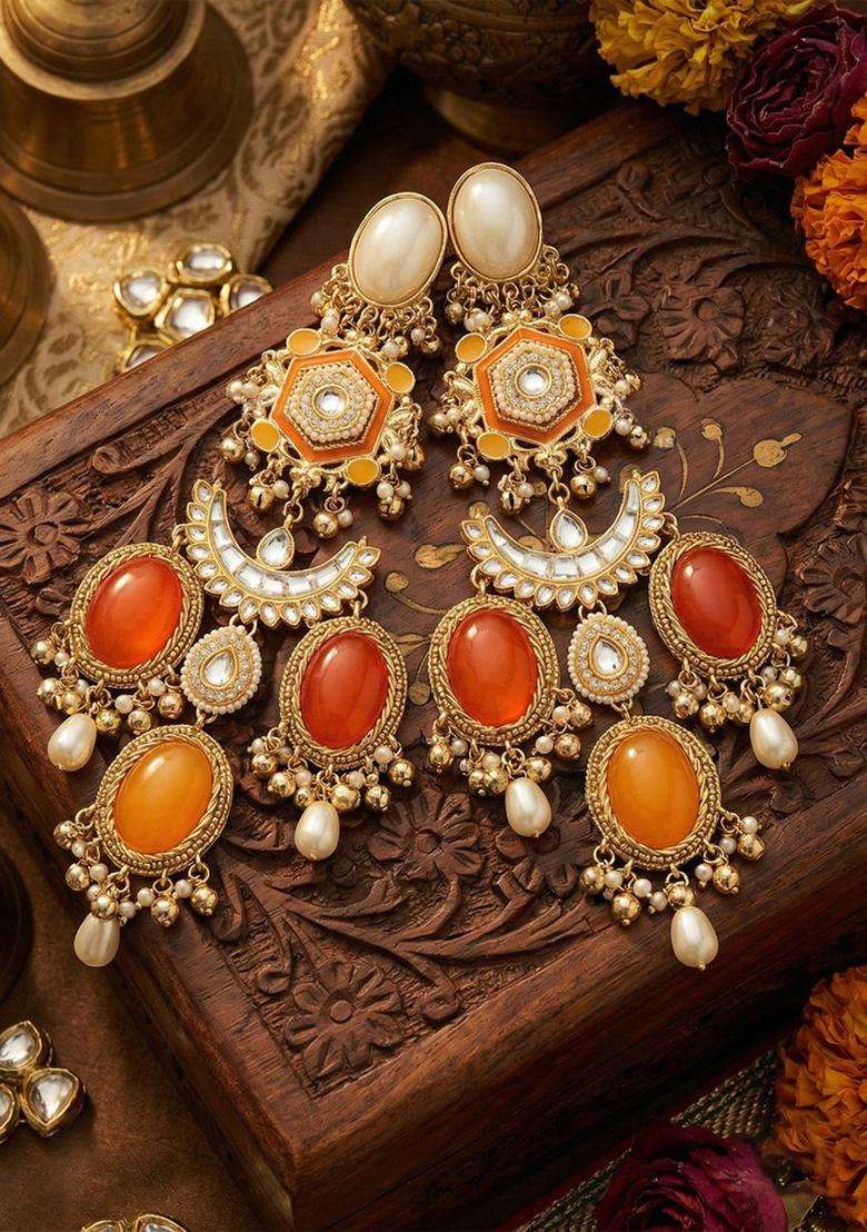 Gold-Plated Classic Chandbalis Earrings for Women | Traditional Ethnic Jewellery for Wedding & Festive Wear | Gift for Her - Indya