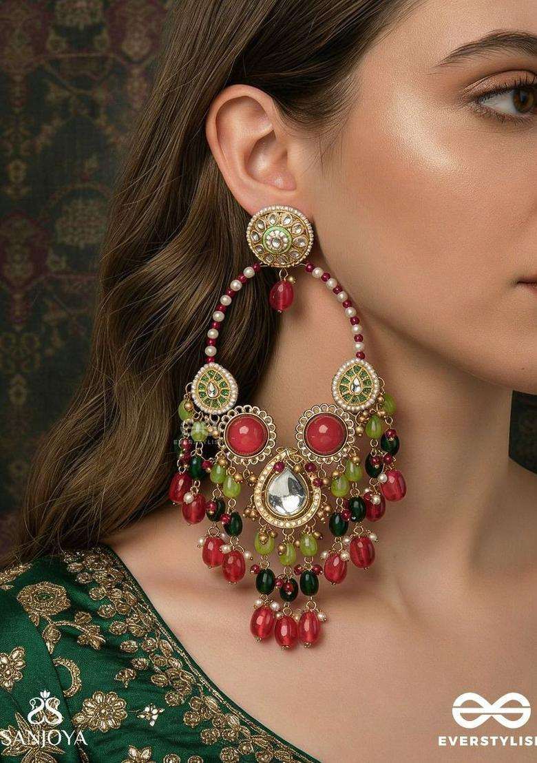 Gold-Plated Classic Chandbalis Earrings for Women | Traditional Ethnic Jewellery for Wedding & Festive Wear | Gift for Her - Indya