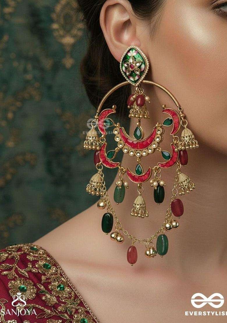 Gold-Plated Classic Chandbalis Earrings for Women | Traditional Ethnic Jewellery for Wedding & Festive Wear | Gift for Her - Indya
