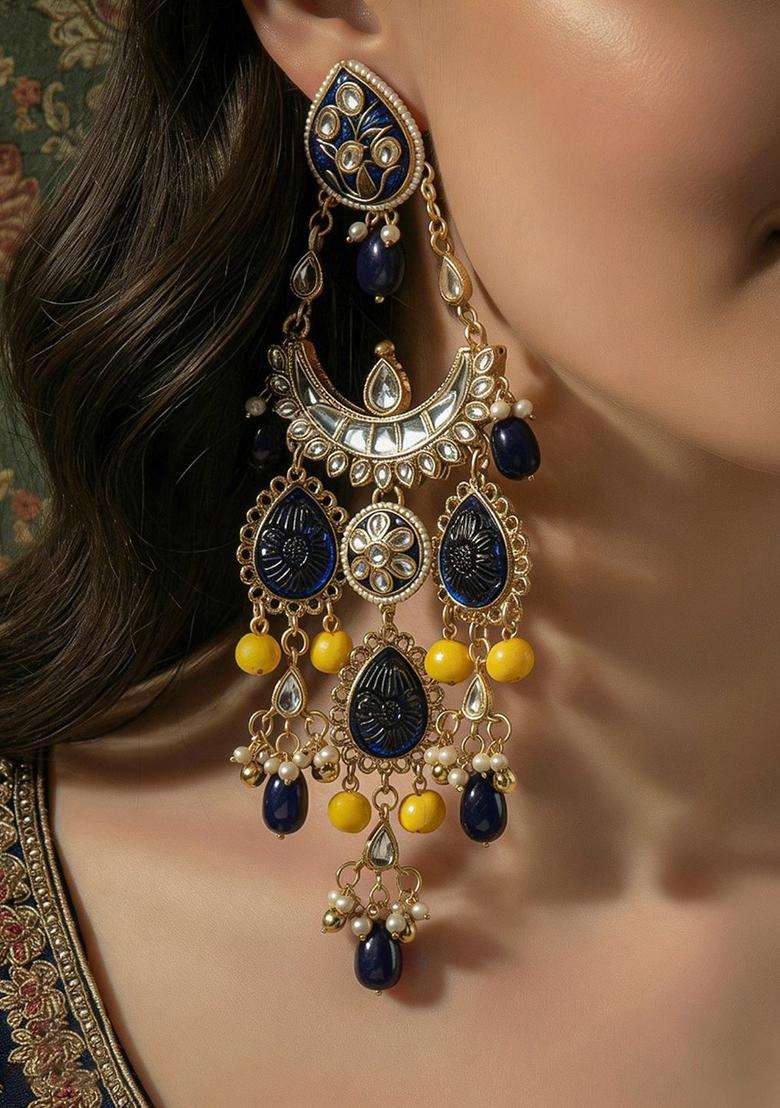 Gold-Plated Classic Chandbalis Earrings for Women | Traditional Ethnic Jewellery for Wedding & Festive Wear | Gift for Her - Indya