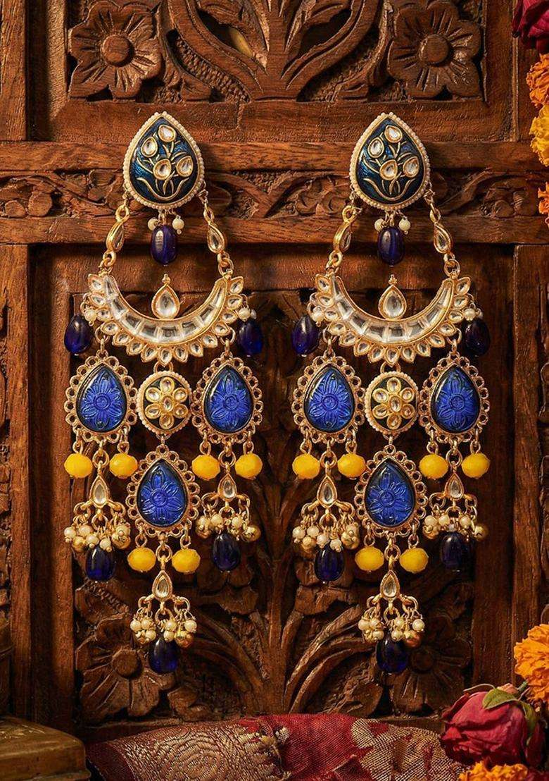 Gold-Plated Classic Chandbalis Earrings for Women | Traditional Ethnic Jewellery for Wedding & Festive Wear | Gift for Her - Indya