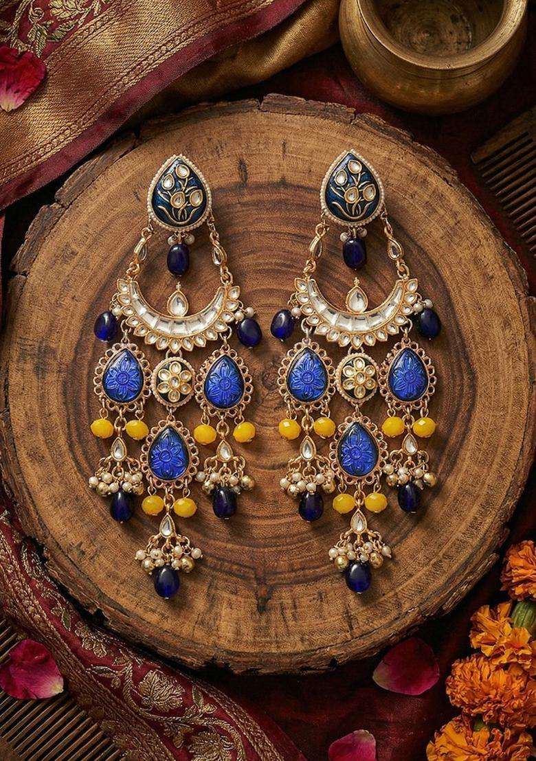 Gold-Plated Classic Chandbalis Earrings for Women | Traditional Ethnic Jewellery for Wedding & Festive Wear | Gift for Her - Indya