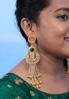 Gold-Plated Geometric Drop Earrings for Women | Traditional Ethnic Jewellery for Wedding & Festive Wear | Gift for Her