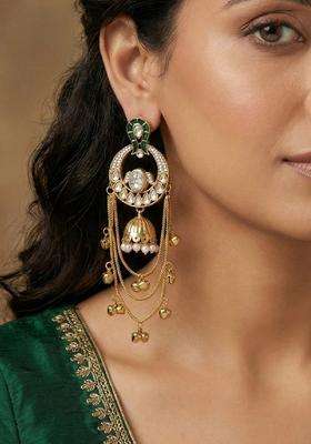 Gold-Plated Pearl Beaded Drop Earrings for Women | Traditional Ethnic Jewellery for Wedding & Festive Wear | Gift for Her