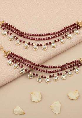 Gold-Plated Geometric Earrings with Kundan for Women | Traditional Ethnic Jewellery for Wedding & Festive Wear | Gift for Her