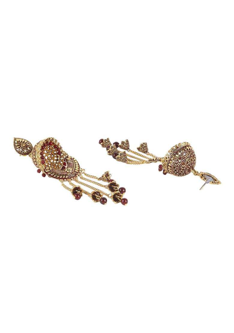 Gold-Plated Dome Shaped Jhumkas for Women | Traditional Ethnic Jewellery for Wedding & Festive Wear | Gift for Her - Indya